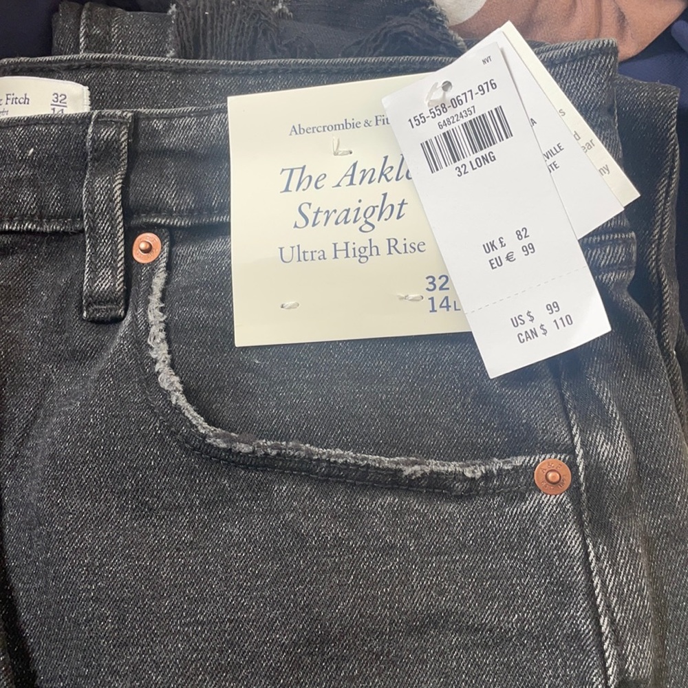 High rise straight ankle 32 long Abercrombie